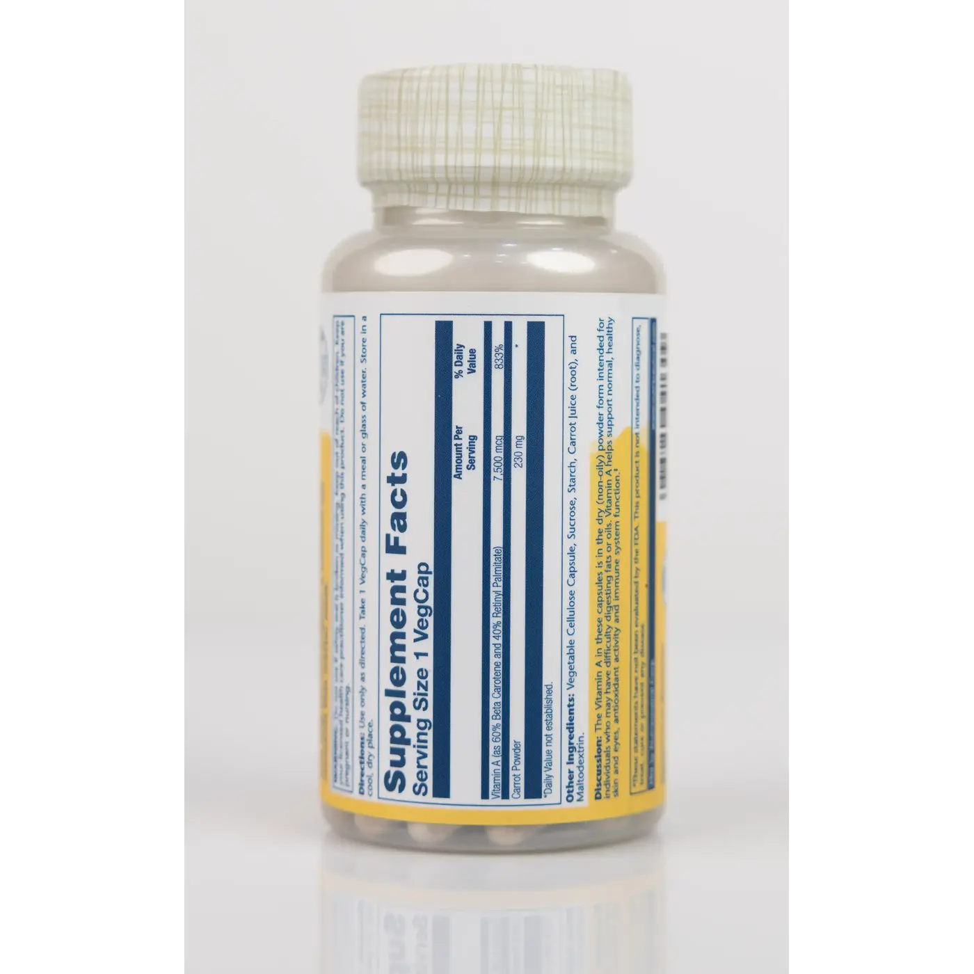 Solaray Vitamin A 7500Mcg 60 Capsule - الصورة 2