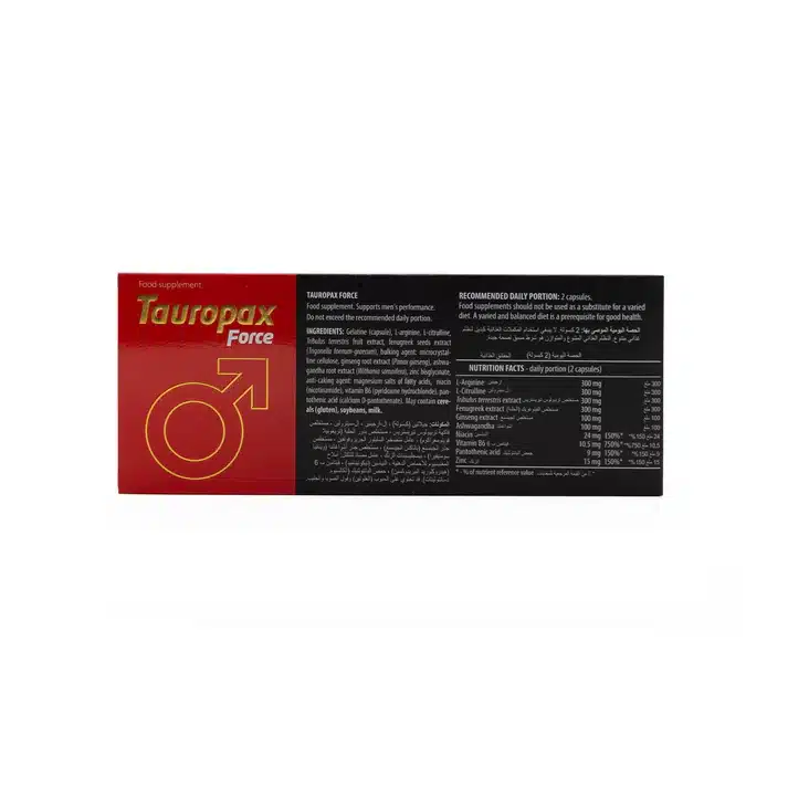 Tauropax Force Supports Men's Performance 60 Capsules - Image 3