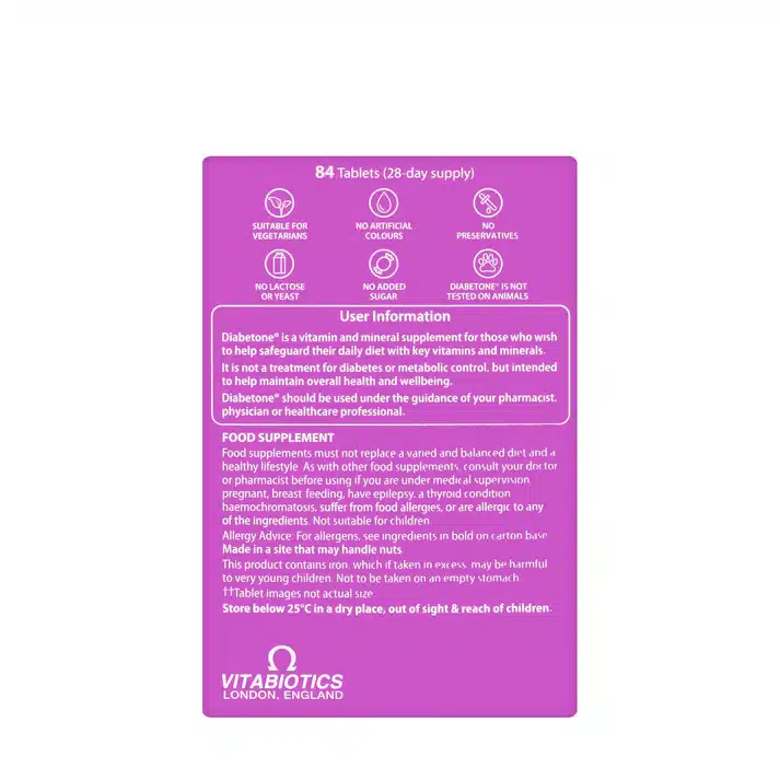 Vitabiotic Diabetone Plus Dual Pack 84 Tablets - Image 4